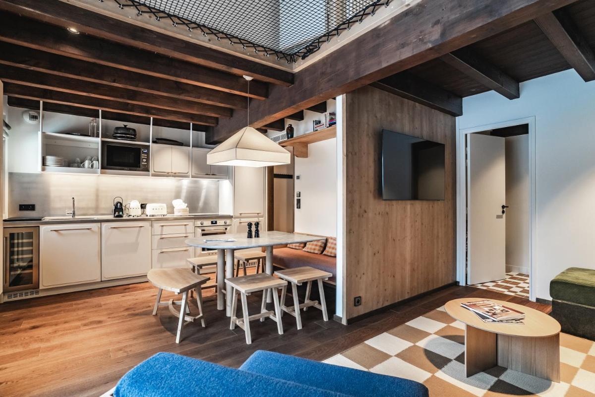 Cuisine ou kitchenette dans l'établissement Appartements de l'Héliopic
