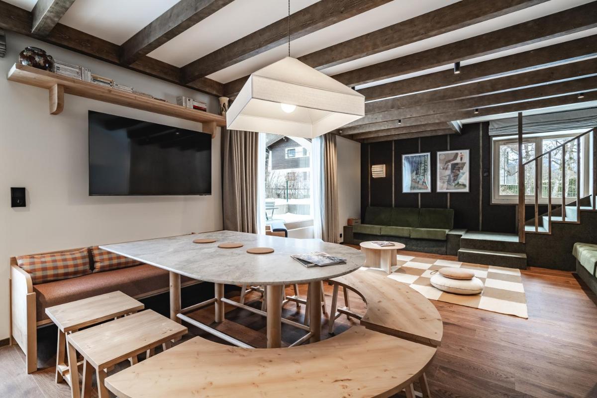 Coin salon dans l'établissement Appartements de l'Héliopic