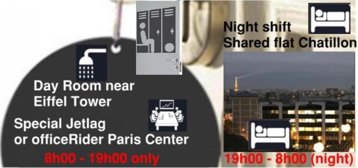 Eiffel Citea Access dayroom Espace Paris sans nuitée et Chambre partagée Chatillon nuitée -- Repos journée ou Espace Travail 8-19h Proche Tour Eiffel ou Usage bureau à l'heure en journée -- Nuitée Chatillon Avenue Paris - Housity