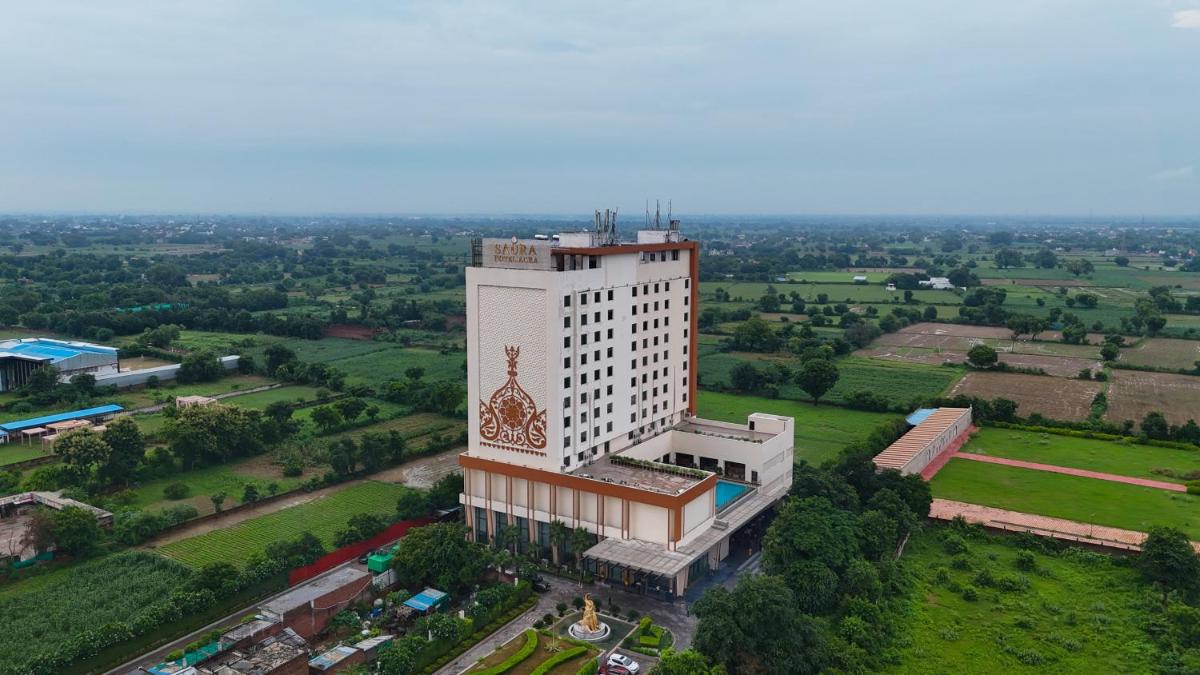 an overhead view of a tall white building at Saura Hotel, Agra - A Club Mahindra Associate in Agra