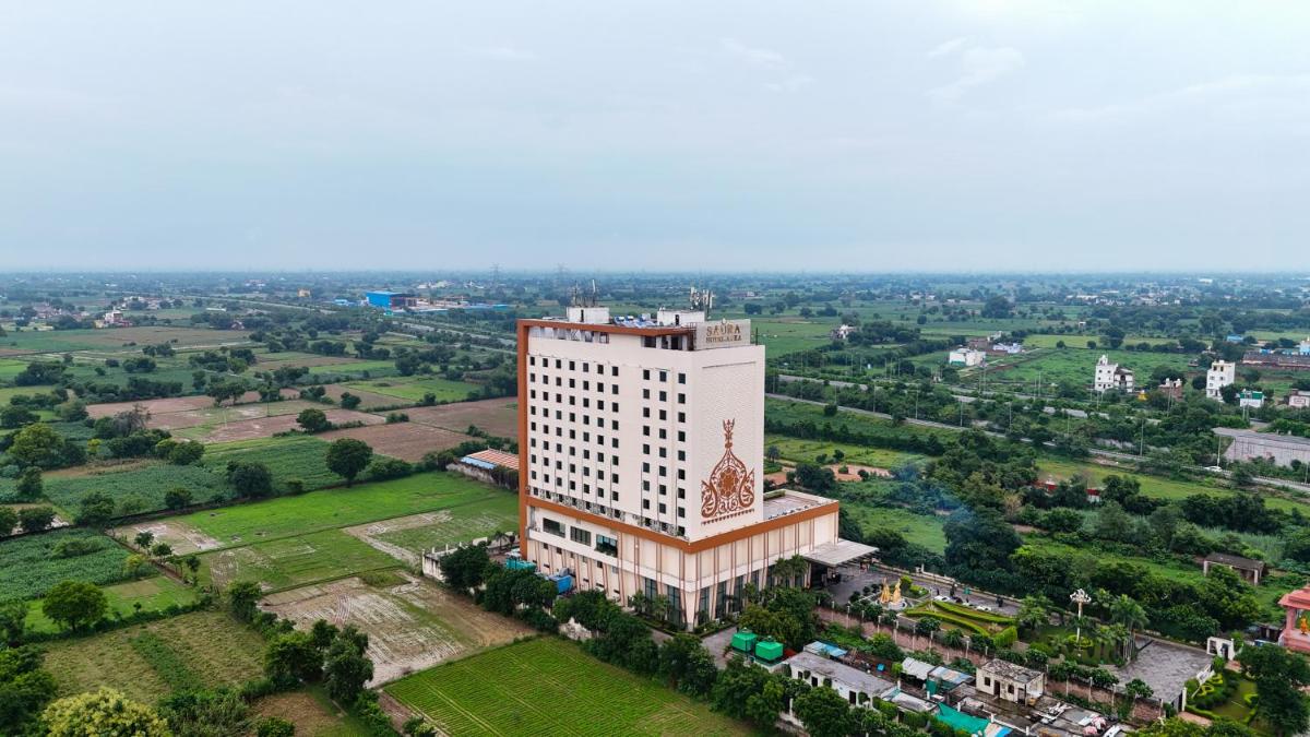 an overhead view of a tall white building at Saura Hotel, Agra - A Club Mahindra Associate in Agra