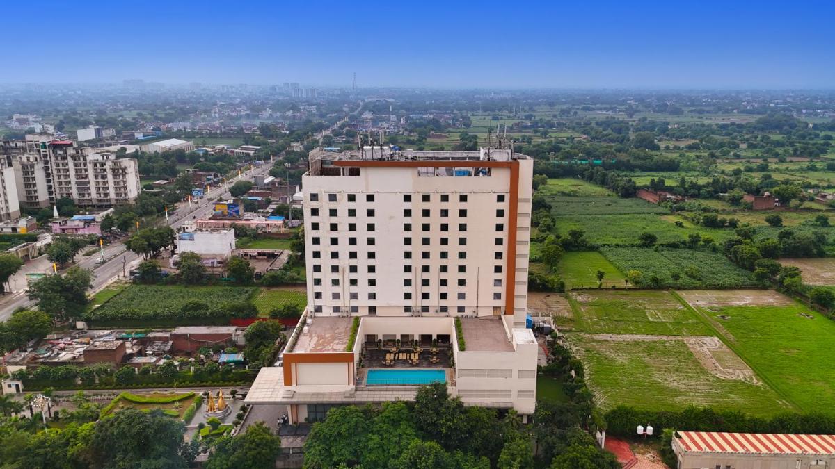 an overhead view of a large white building at Saura Hotel, Agra - A Club Mahindra Associate in Agra