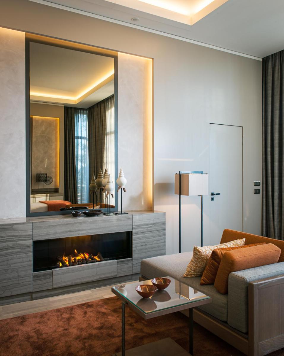 Ein Sitzbereich in der Unterkunft Althoff Seehotel Überfahrt