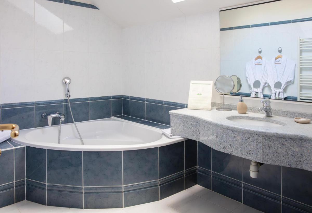 Salle de bains dans l'établissement L'Aubinière Hôtel Restaurant & Spa