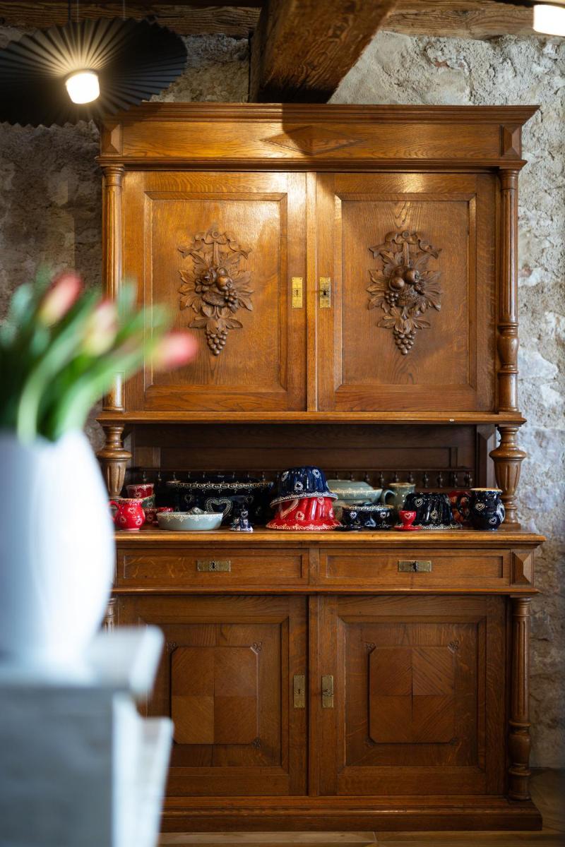 Cuisine ou kitchenette dans l'établissement Hôtel Arnold