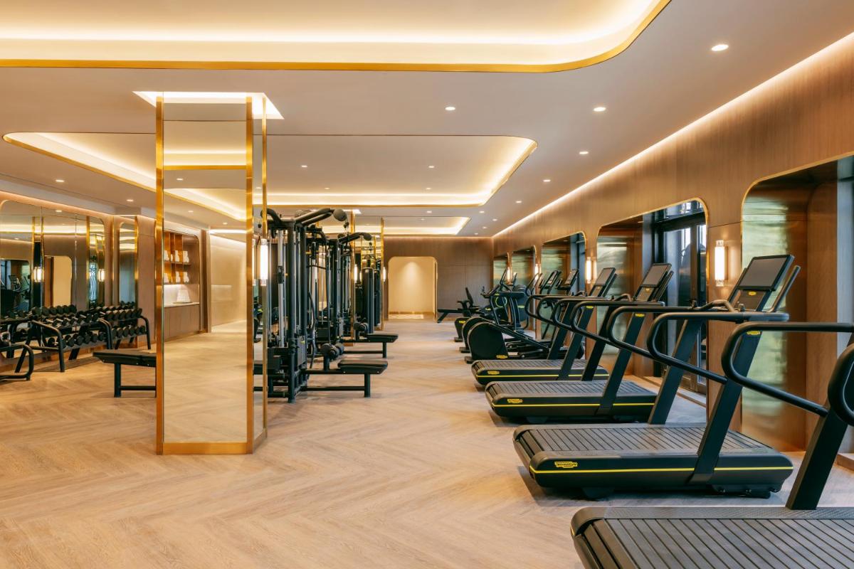 a row of treadmills in a gym at Fairmont Mumbai in Mumbai