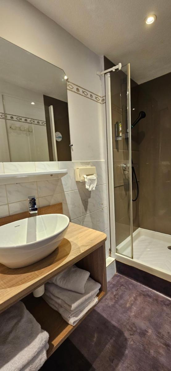 Salle de bains dans l'établissement Logis SPA Hotel Restaurant De La Poste