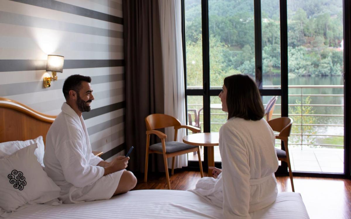 Cama o camas de una habitación en Laias Caldaria hotel y Balneario