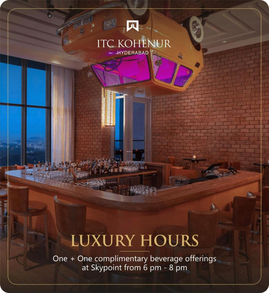 a poster for a restaurant with a bar in a room at ITC Kohenur, a Luxury Collection Hotel, Hyderabad in Hyderabad