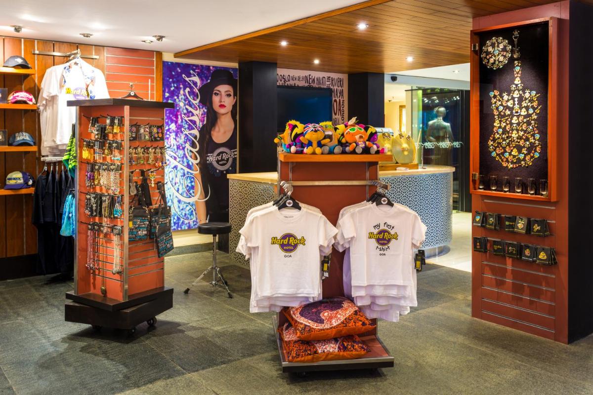 a store with white shirts on display in a store at Hard Rock Hotel Goa Calangute in Calangute