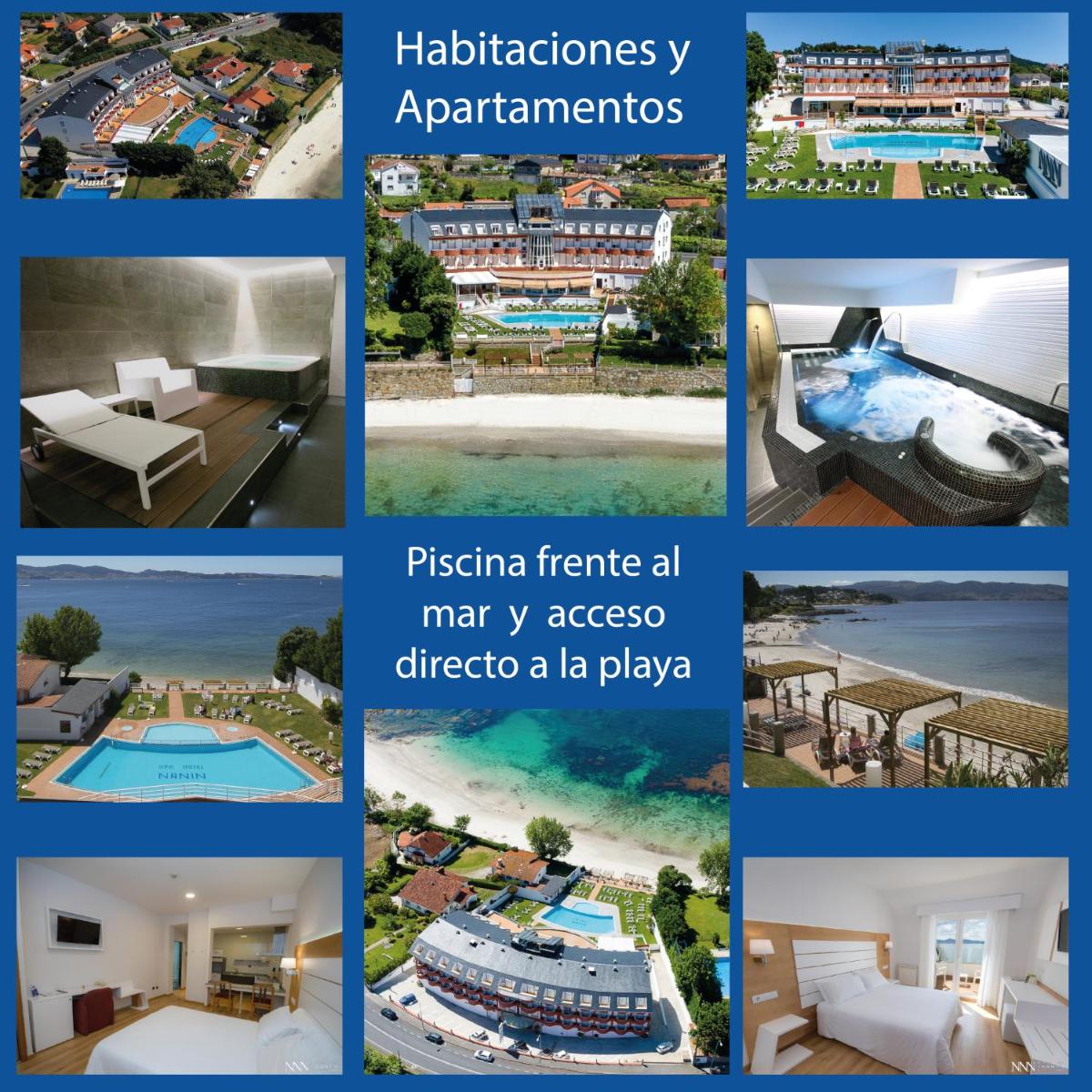 un collage de fotos de un hotel y una piscina en Hotel Spa Nanin Playa, en Sanxenxo
