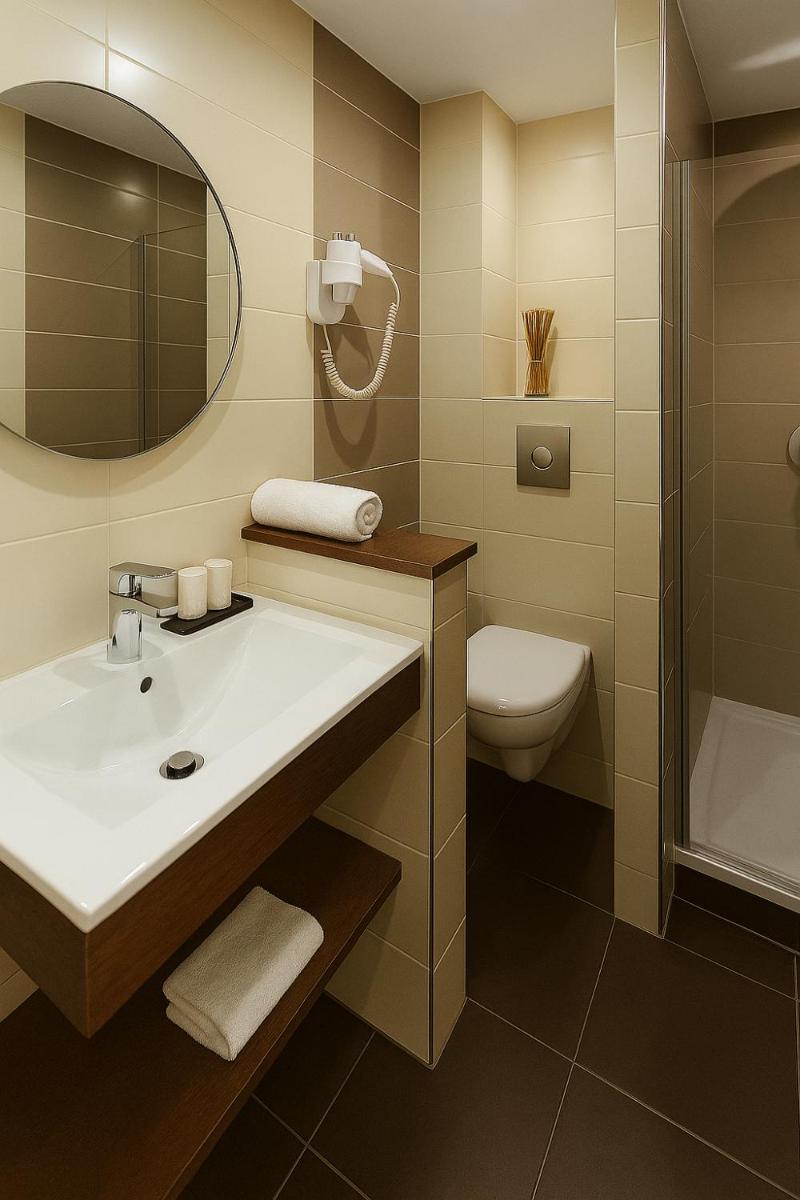 Salle de bains dans l'établissement Hotel & Spa Gil de France Cap d'Agde
