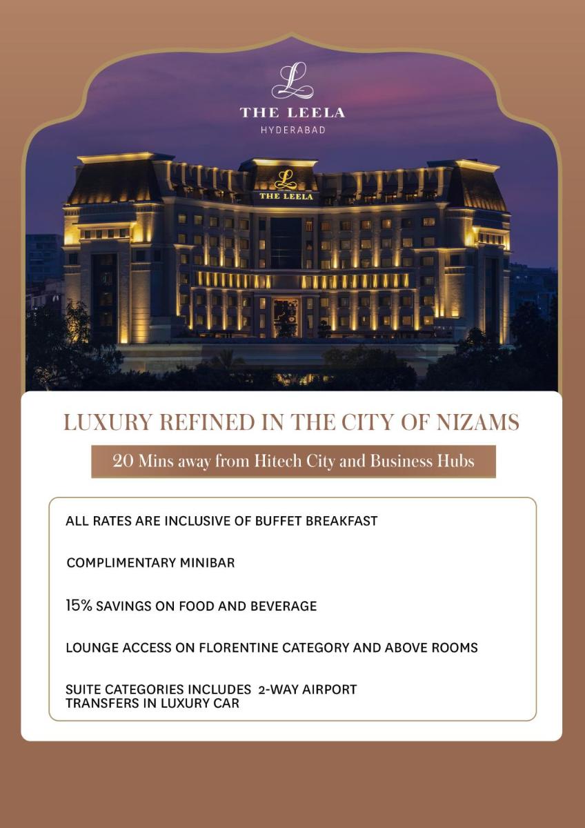 a flyer for the lilli luxury returned in the city of nams at The Leela Hyderabad Banjara Hills in Hyderabad