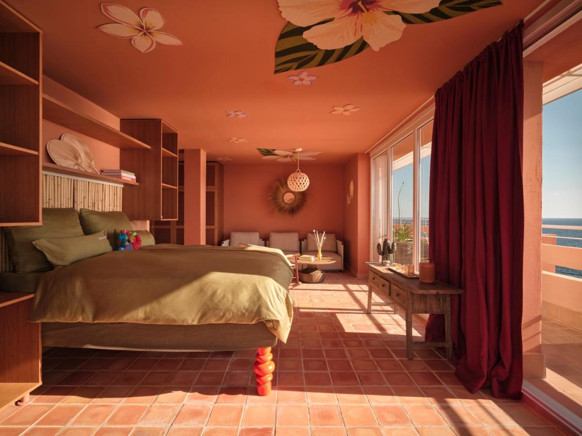 Cama o camas de una habitación en Bikini Island & Mountain Hotel Es Trenc -Adults only-
