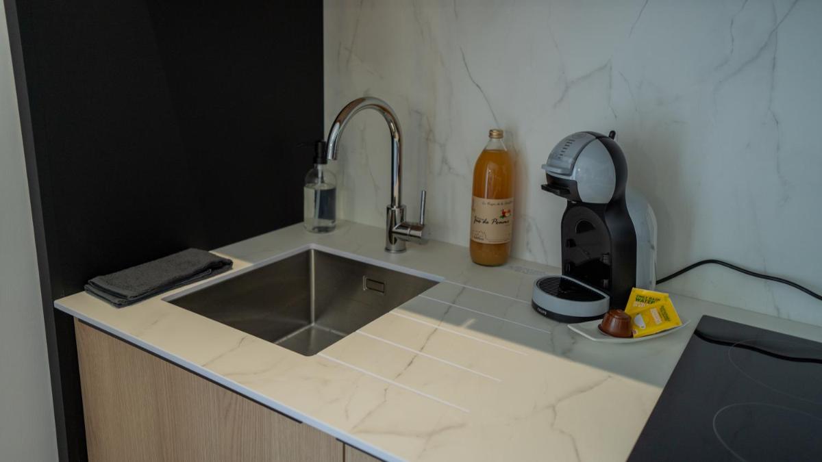 Cuisine ou kitchenette dans l'établissement Les Villas du Parc de la Chabotterie