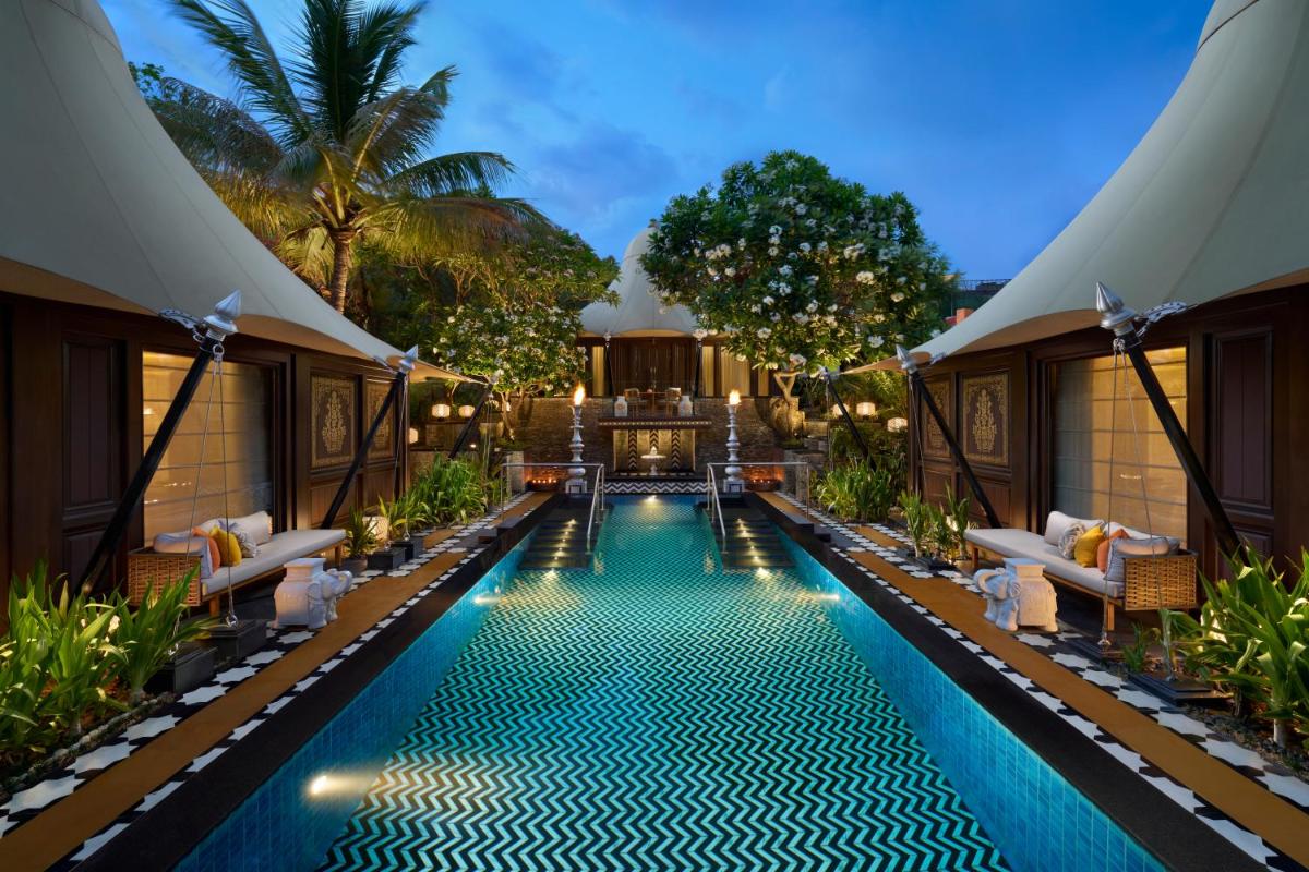 a pool at the resort at The Leela Palace Udaipur in Udaipur