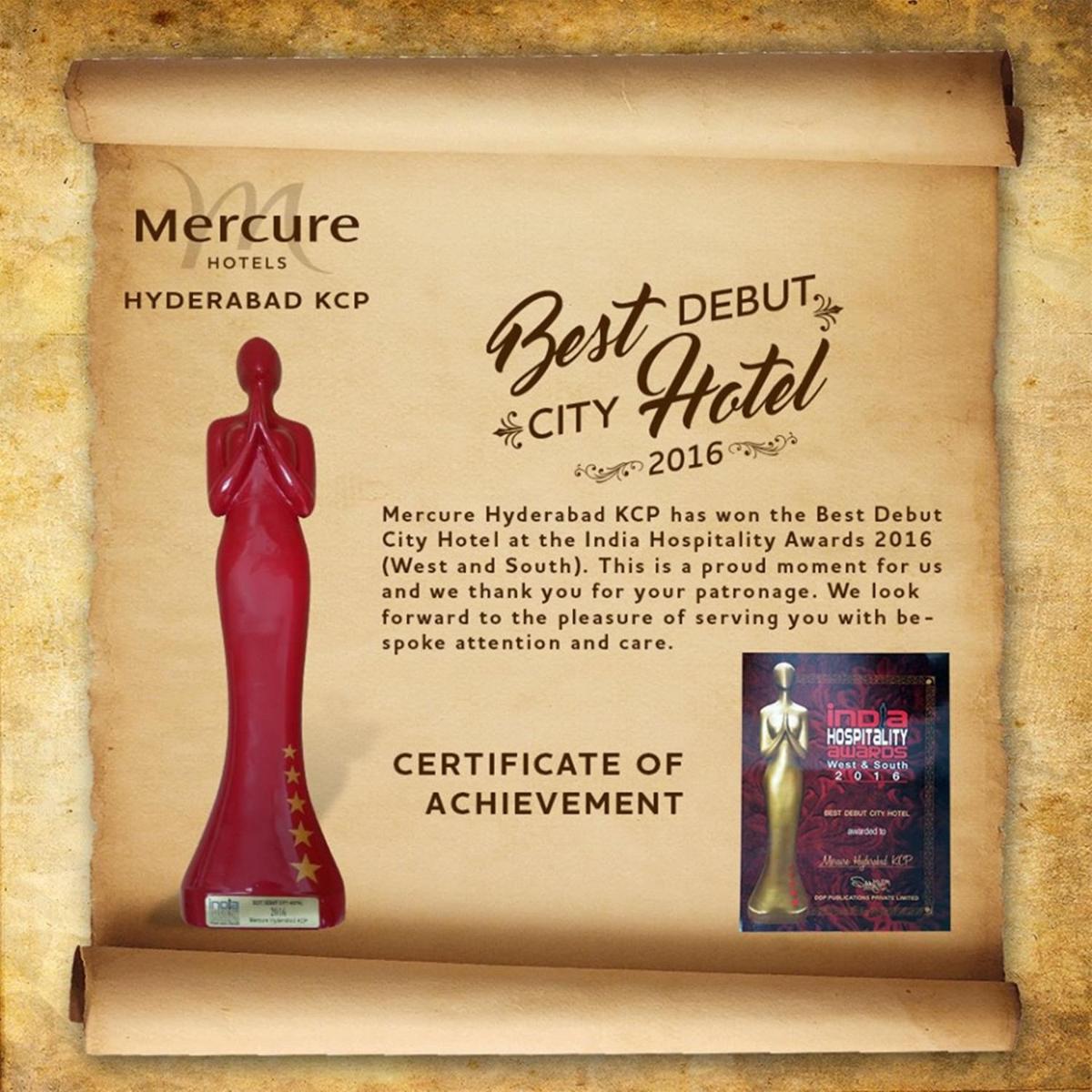 a framed picture of a best detroit city fiftieth at Mercure Hyderabad KCP Banjara Hills, An Accor Hotel in Hyderabad