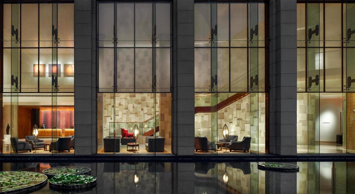 a view of a building with a lobby at Park Hyatt Chennai in Chennai