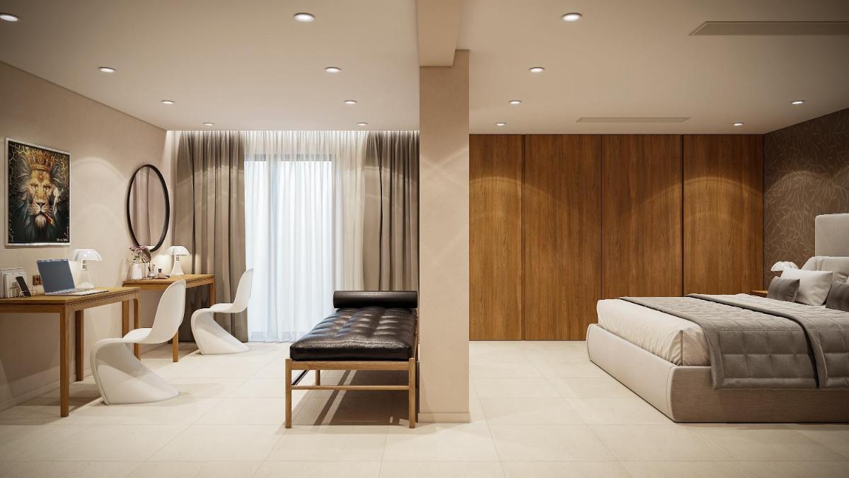 Un ou plusieurs lits dans un hébergement de l'établissement Villa Cosy, hotel & spa