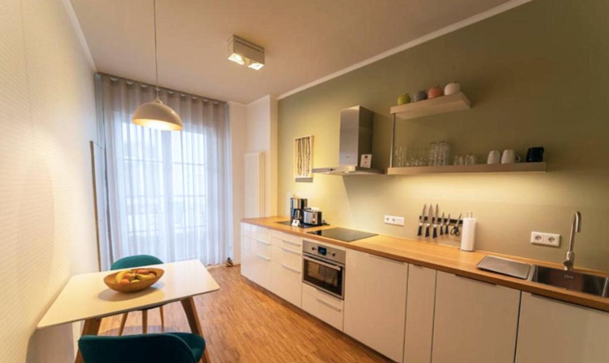 Küche/Küchenzeile in der Unterkunft Carl.22 City Appartements