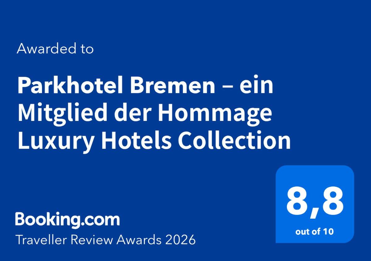 Ein Zertifikat, Auszeichnung, Logo oder anderes Dokument, das in der Unterkunft Parkhotel Bremen – ein Mitglied der Hommage Luxury Hotels Collection ausgestellt ist