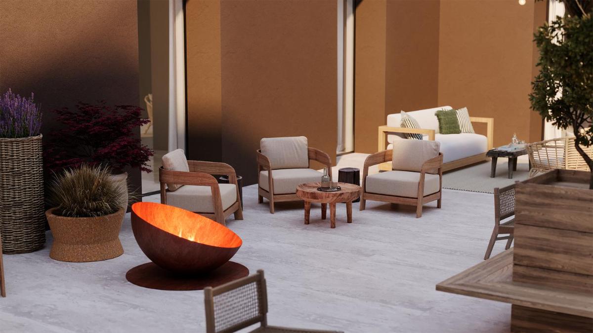 Uma área de estar em The Lince Ecorkhotel Évora
