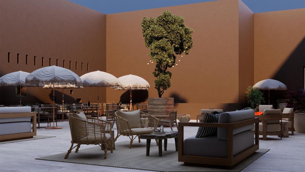 Uma área de estar em The Lince Ecorkhotel Évora