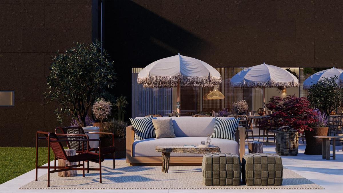 Uma área de estar em The Lince Ecorkhotel Évora