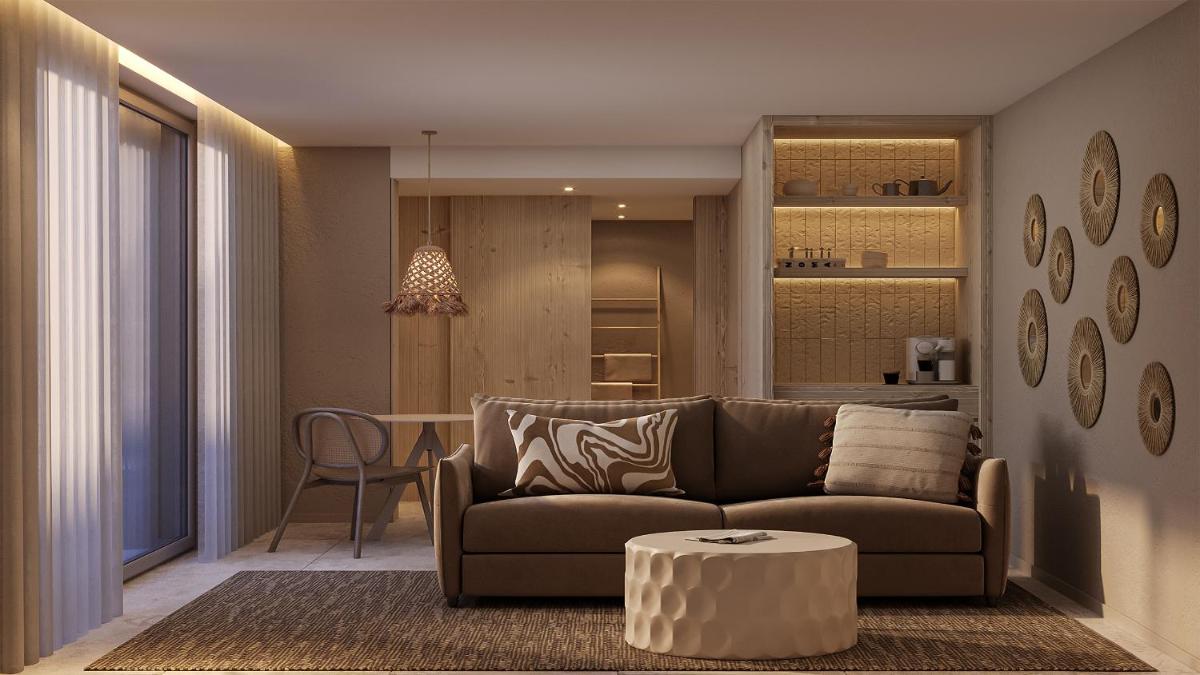 Uma área de estar em The Lince Ecorkhotel Évora