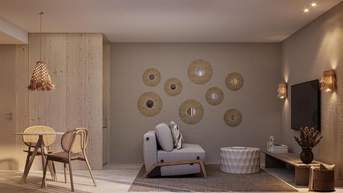 Uma área de estar em The Lince Ecorkhotel Évora