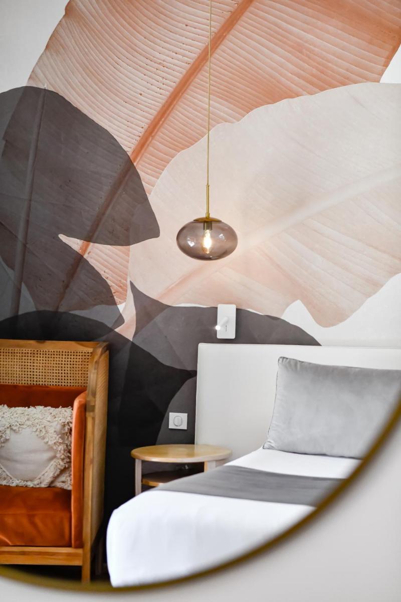 Un ou plusieurs lits dans un hébergement de l'établissement Les Frères Ibarboure - Hôtel 4 étoiles, Spa extérieur sensoriel et Restaurant étoilé à Bidart