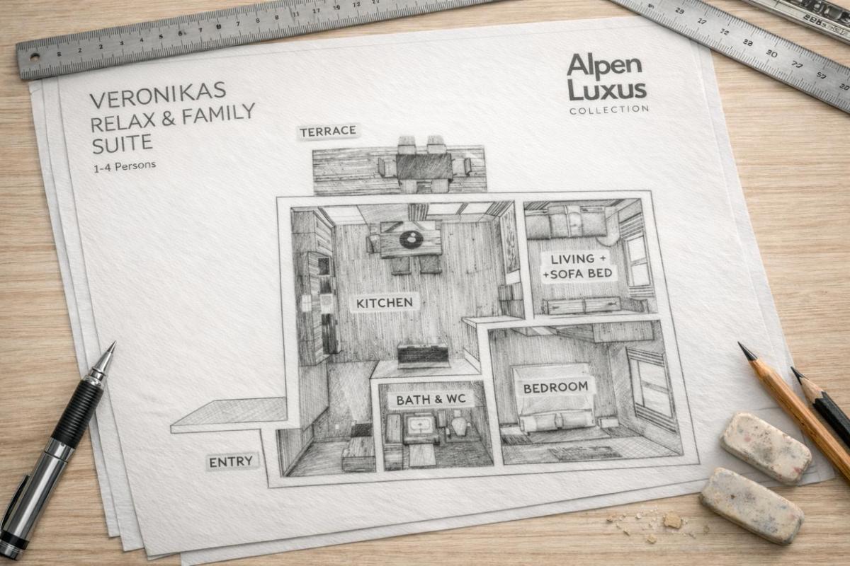 AlpenLuxus presents VERONIKAS Relax & Family Suite - Sun Terrace and Car Park - Housity