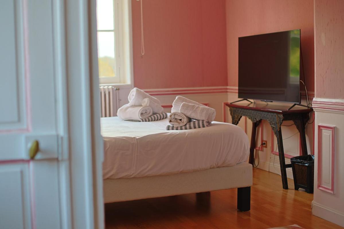 Télévision ou salle de divertissement dans l'établissement Chateau du boulay morin