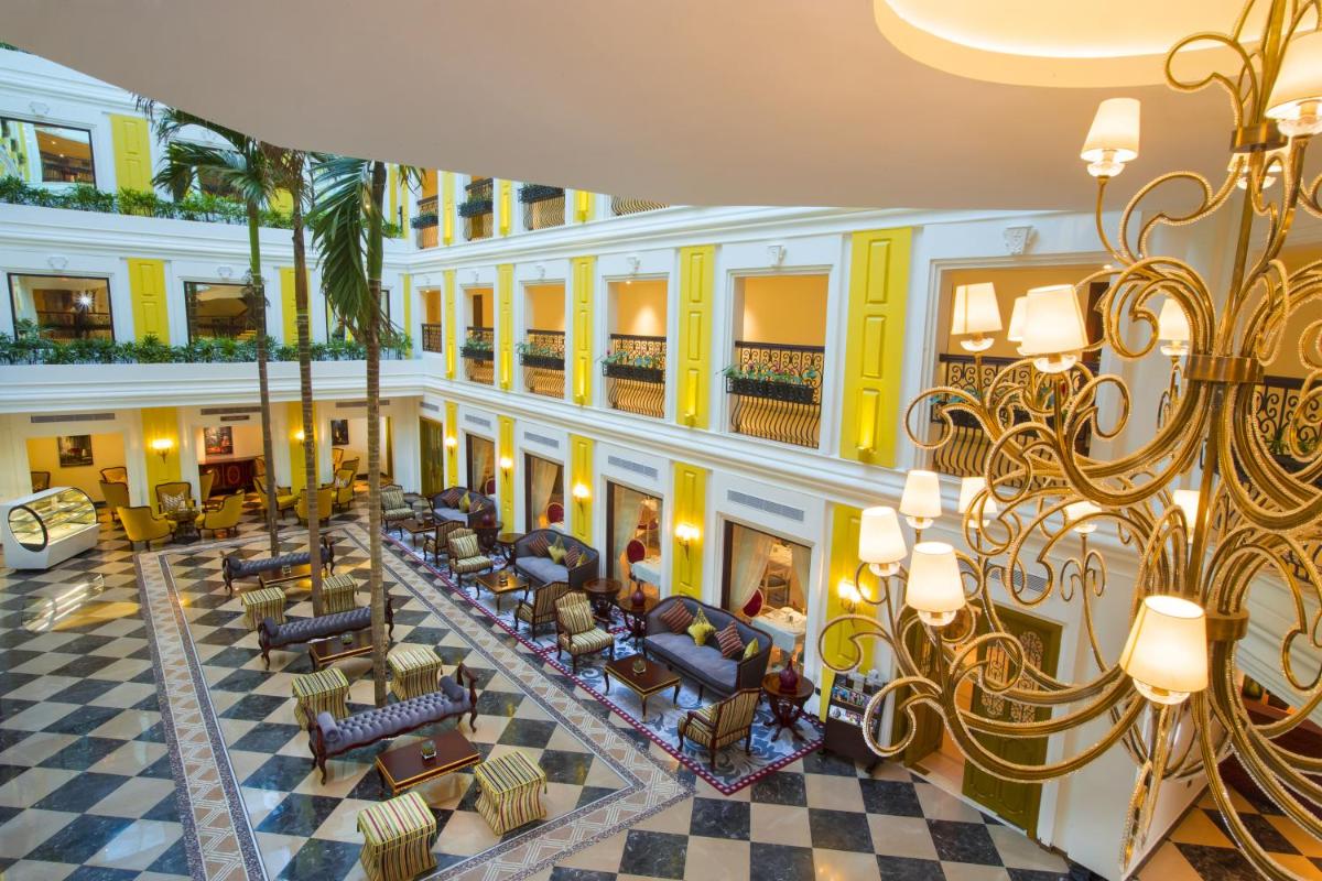 an overhead view of the lobby of a hotel at Fragrant Nature Kochi - A Five star Classified Hotel in Cochin
