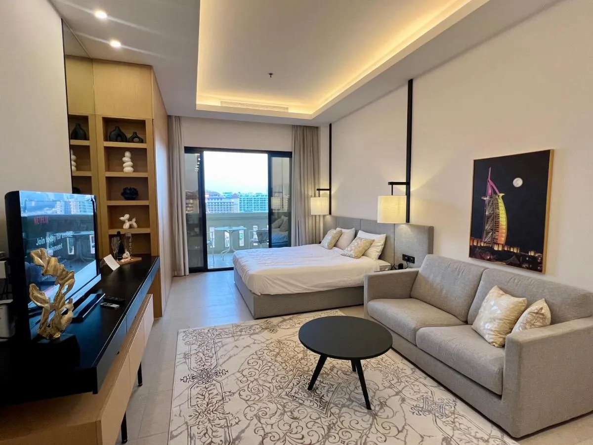 Palm Jumeirah, Studio, Fantastischer Meer-, Beach- und Skyline Blick, Strand — صورة 2
