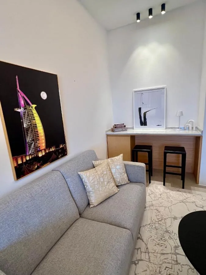 Palm Jumeirah, Studio, Fantastischer Meer-, Beach- und Skyline Blick, Strand — صورة 4