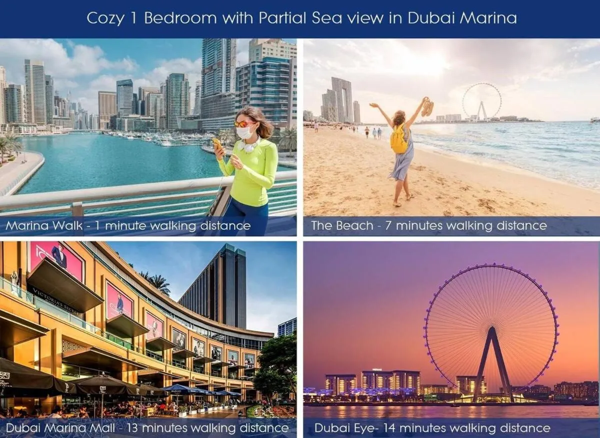 One Bedroom Apt in Dubai Marina near beach Z1911 — صورة 4