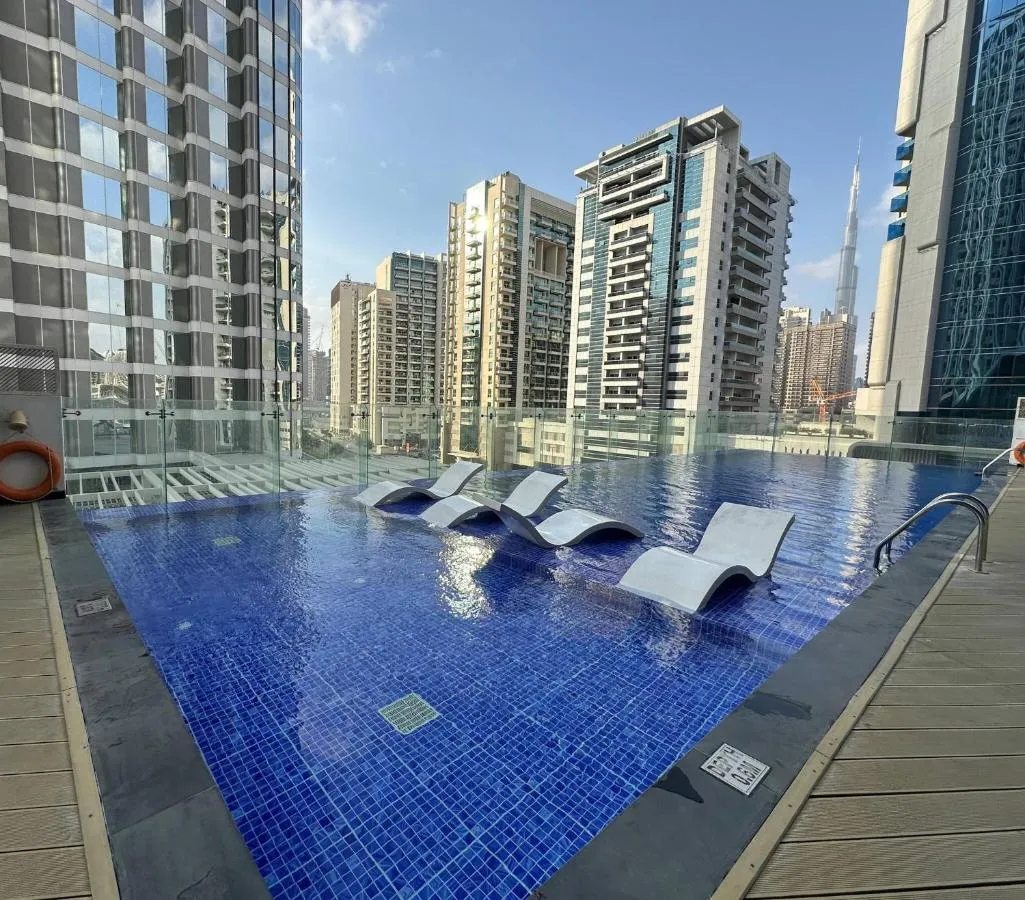Stylish Studio Bayz Danube Burj Khalifa View Pool
