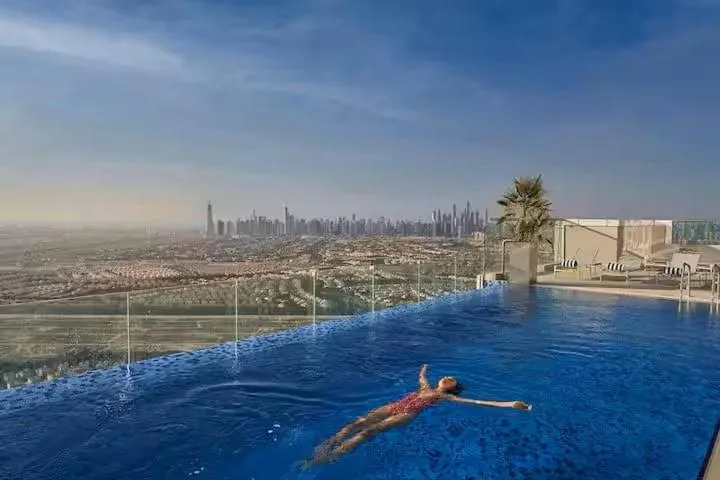 Vogue JVT Novotel near Springs Souk Mall, One Bedroom apartment with Balcony and Vibrant Community View, Access to all Amenities