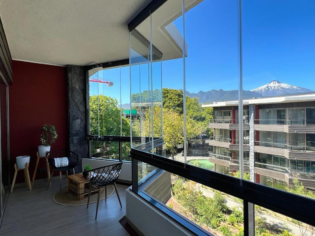 Departamento con terraza y vista al volcan