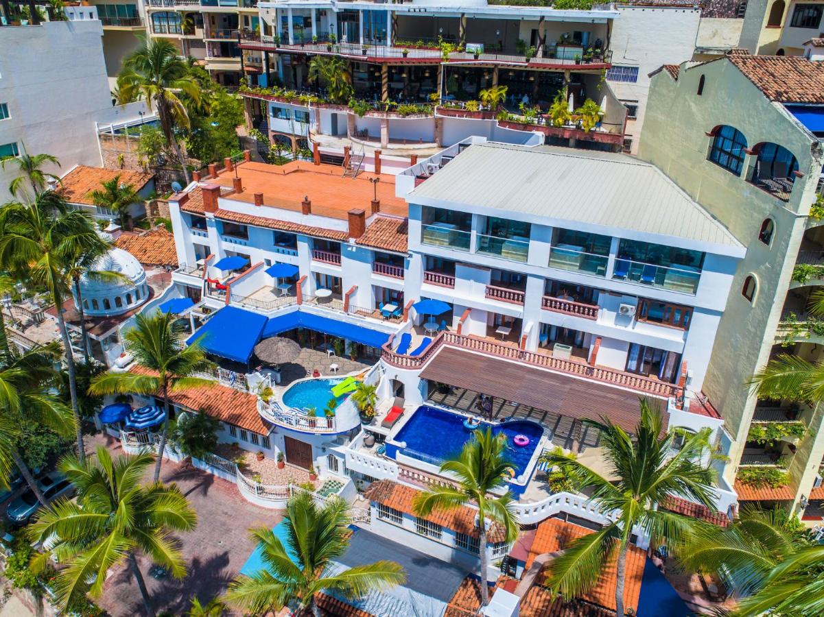 hotel with pool and trees