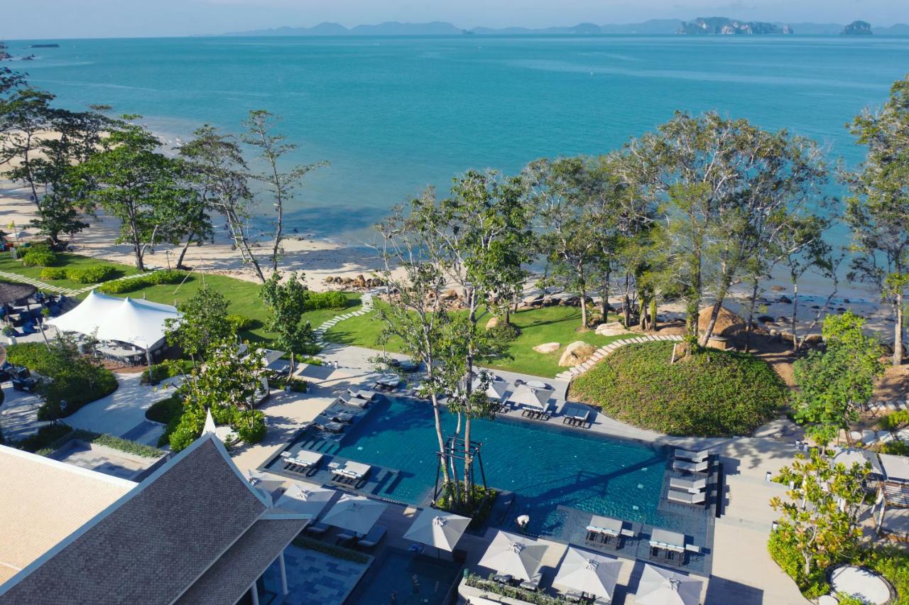 pool and trees by the beach