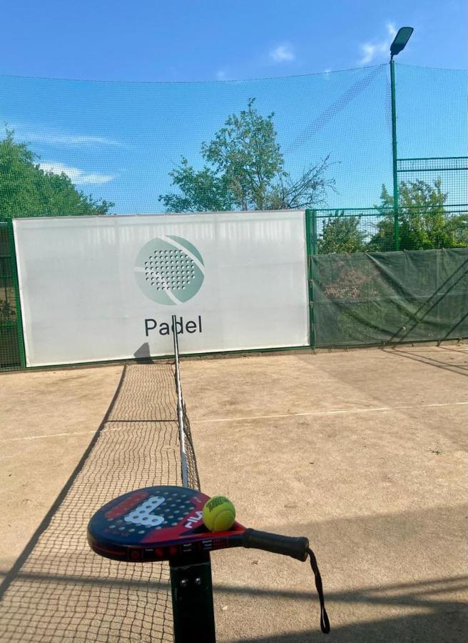 Tennis court: Mountains and River view apartment in Almaty