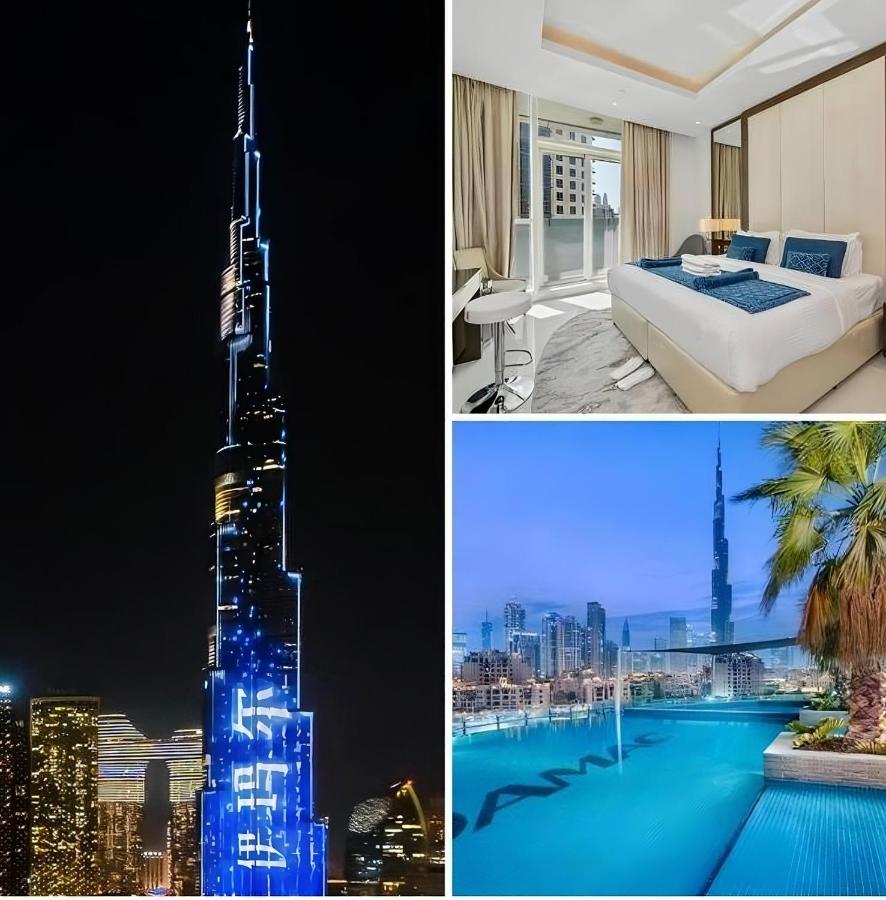 Luxury 3BR Burj Khalifa View Infinity Pool Spa Gym