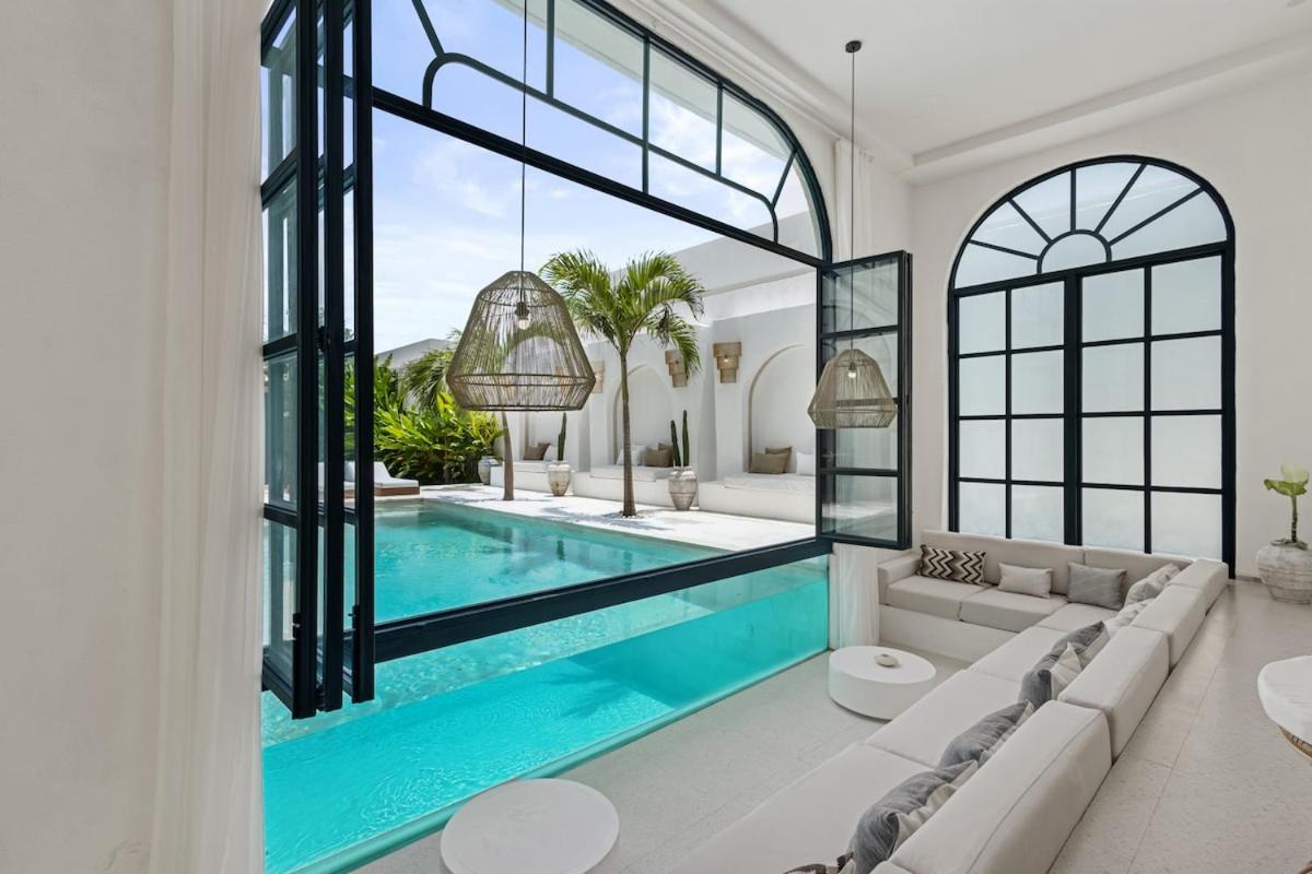 Chic All-White Villa with Pool and Fire Pit