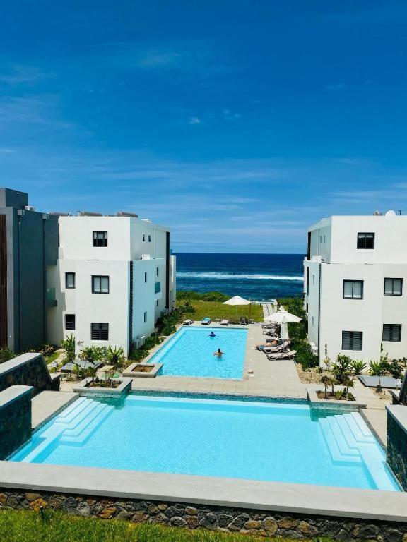 Eastern blue apartment seafront