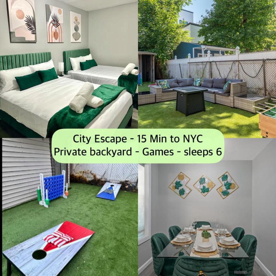 Cozy Stay with Games, 15 min to NYC, Private Backyard - Sleeps 6 - NEAR METLIFE STADIUM