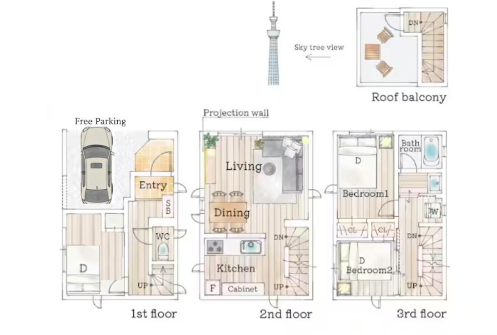 Skytree View! Modern Entire House in Tokyo - 2