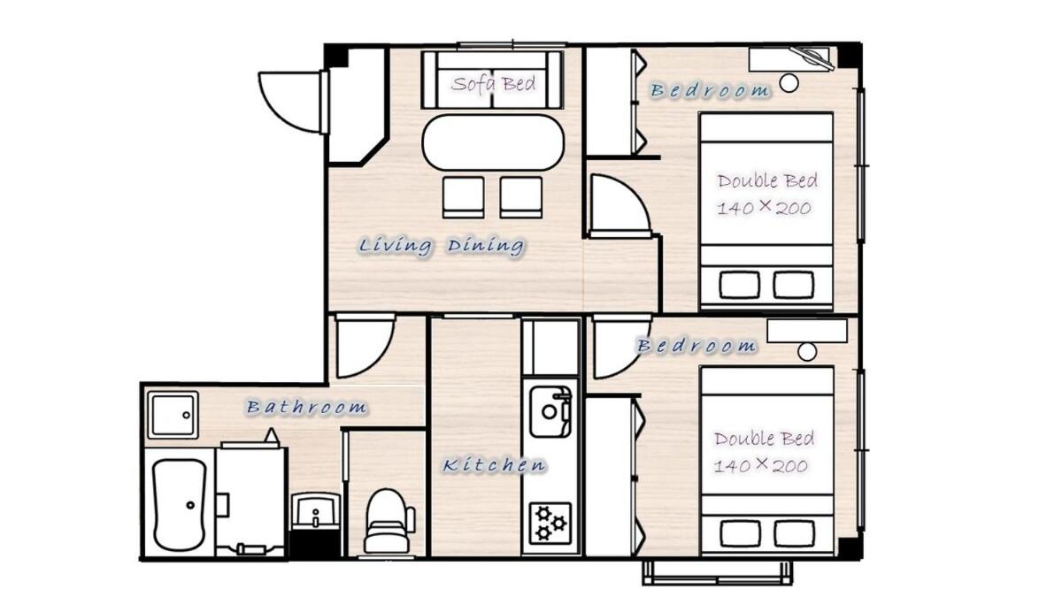 Tamanoi Machi Stay, 5 guests, 2-min walk, 2DK - 5
