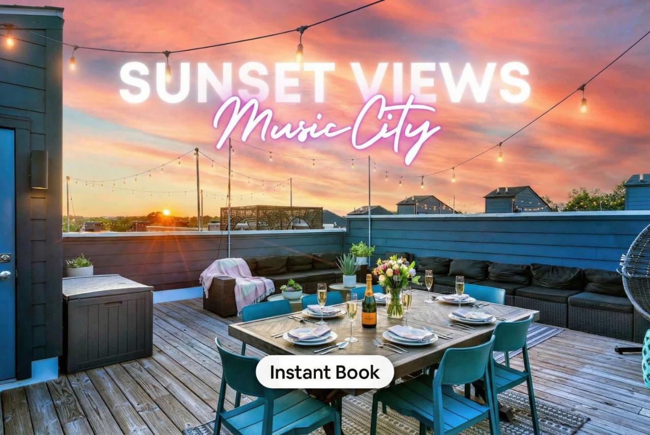 Rooftop Deck 2 Car Garage Near Downtown Nashville